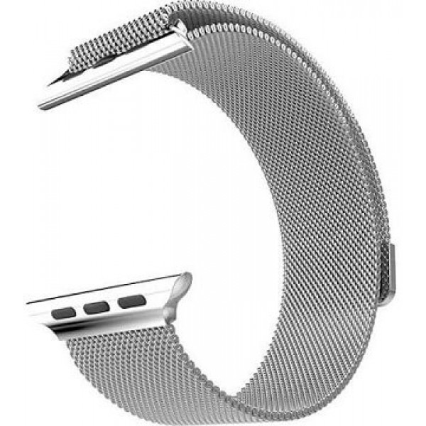 Cетчатый миланский Milanese браслет для Apple Watch 42мм Silver