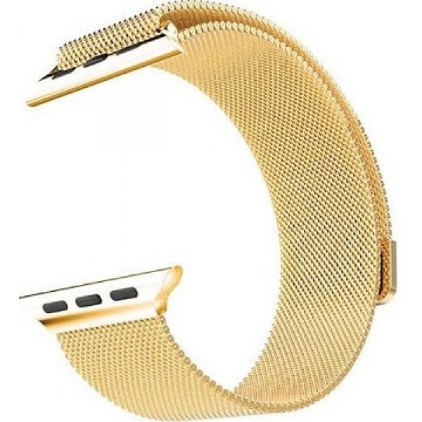 Cетчатый миланский Milanese браслет для Apple Watch 42мм Gold