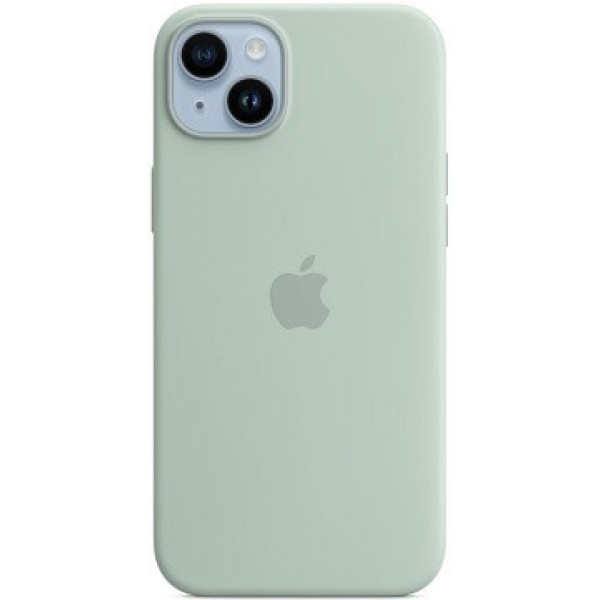 Silicone case iPhone 14 Plus MagSafe Green