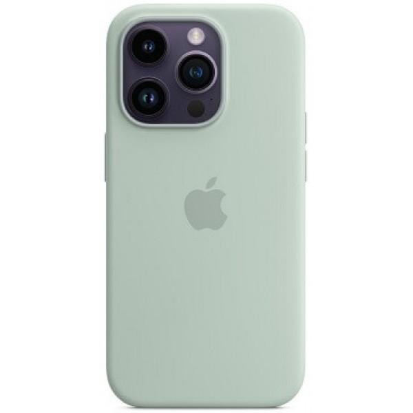 Silicone case iPhone 14 Pro MagSafe Green