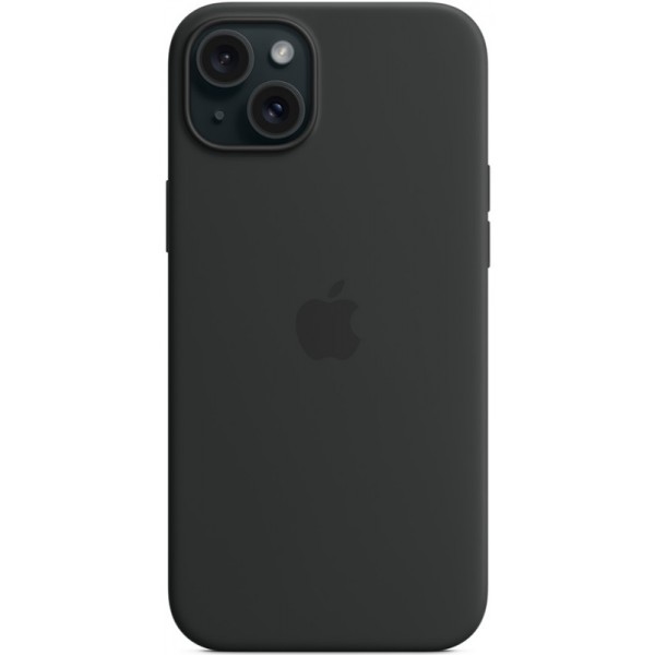 Silicone case iPhone 15 Plus MagSafe Black