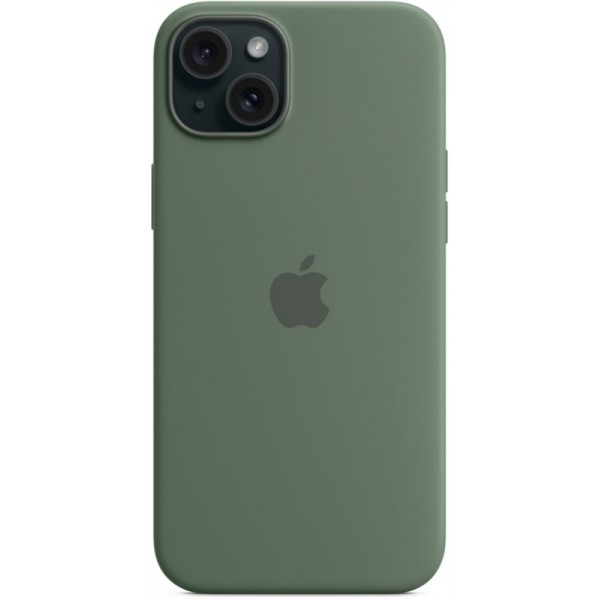 Silicone case iPhone 15 Plus MagSafe Green