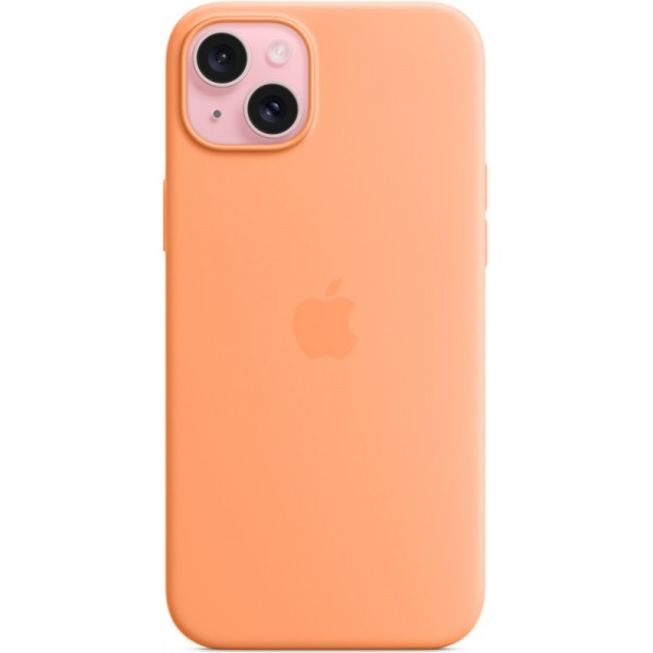 Silicone case iPhone 15 Plus MagSafe Orange