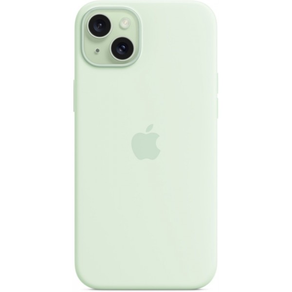 Silicone case iPhone 15 Plus MagSafe Soft Mint