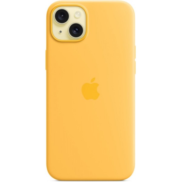Silicone case iPhone 15 Plus MagSafe Yellow