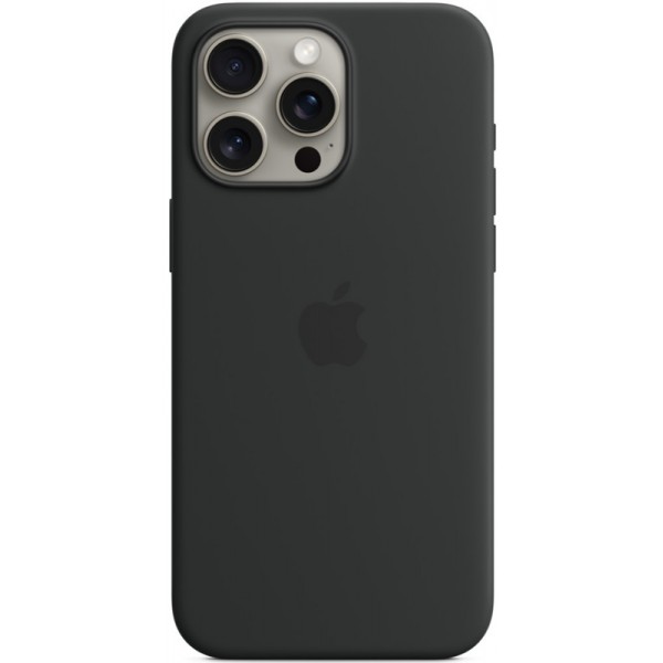 Silicone case iPhone 15 Pro Max MagSafe Black