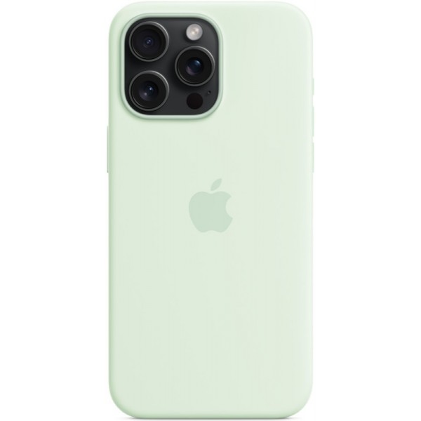 Silicone case iPhone 15 Pro Max MagSafe Soft Mint
