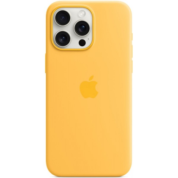 Silicone case iPhone 15 Pro Max MagSafe Yellow