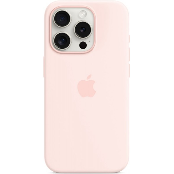 Silicone case iPhone 15 Pro MagSafe Light Pink