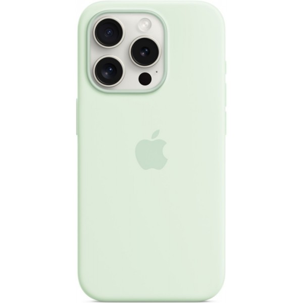 Silicone case iPhone 15 Pro MagSafe Soft Mint