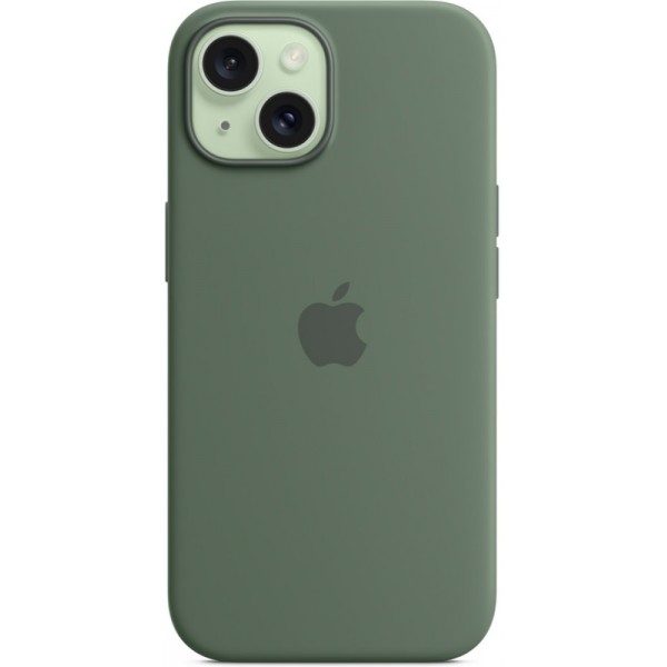 Silicone case iPhone 15 MagSafe Green
