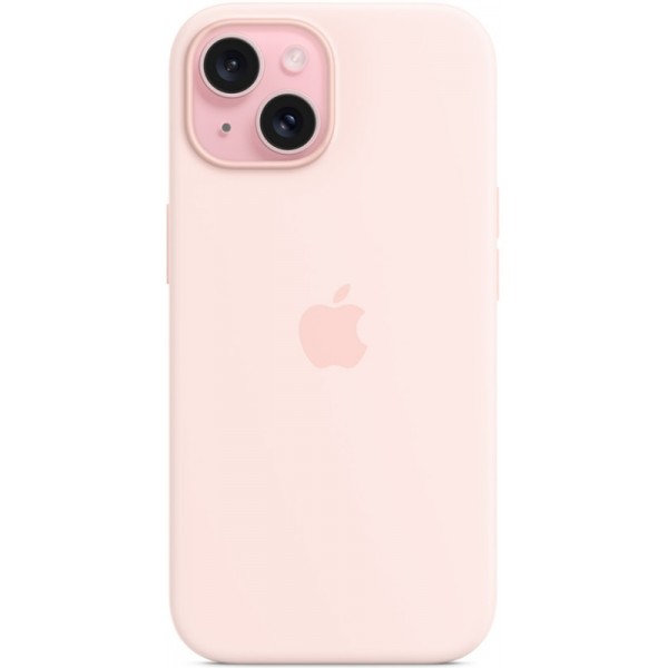 Silicone case iPhone 15 MagSafe Light Pink