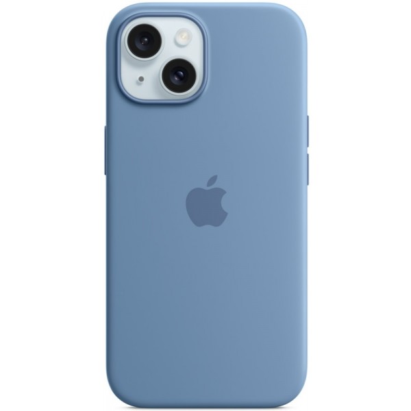 Silicone case iPhone 15 MagSafe Winter Blue