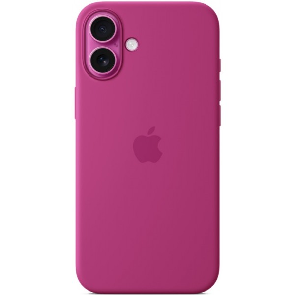 Silicone case iPhone 16 Plus MagSafe Fuchsia