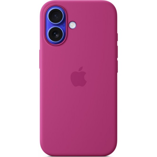 Silicone case iPhone 16 MagSafe Fuchsia