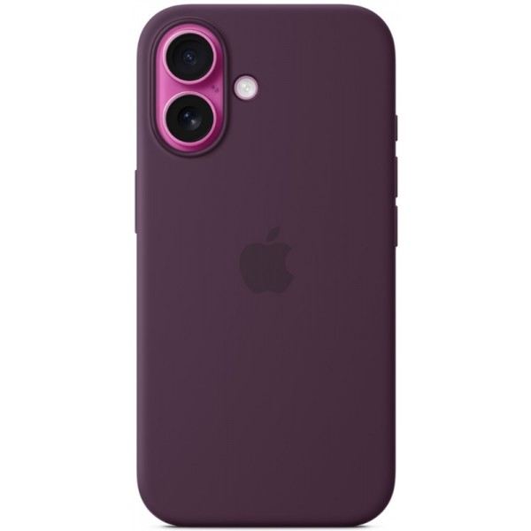 Silicone case iPhone 16 MagSafe Plum