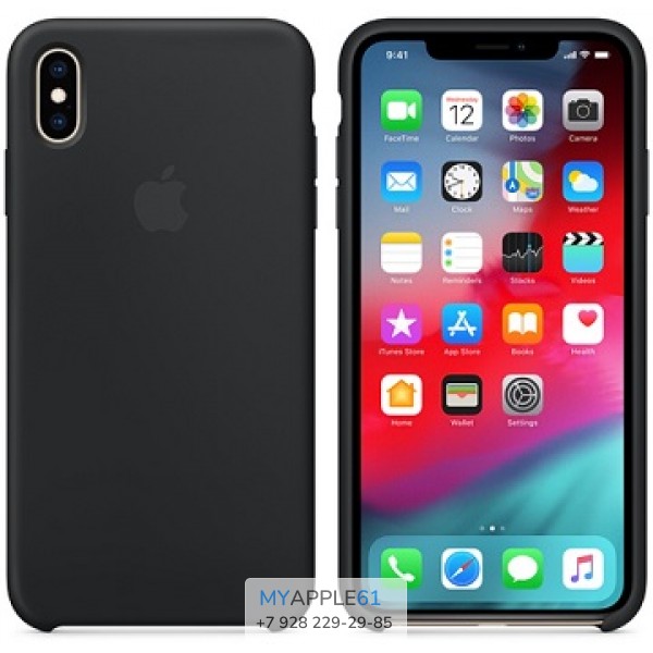 Силиконовый чехол iPhone XS Max (10S Max), цвет спелый чёрный