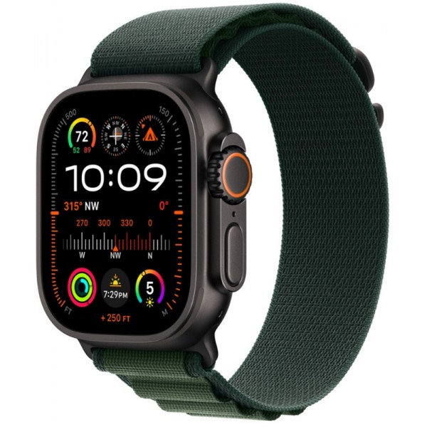 Apple Watch Ultra 2 Black 49 mm Dark Green Alpine Loop