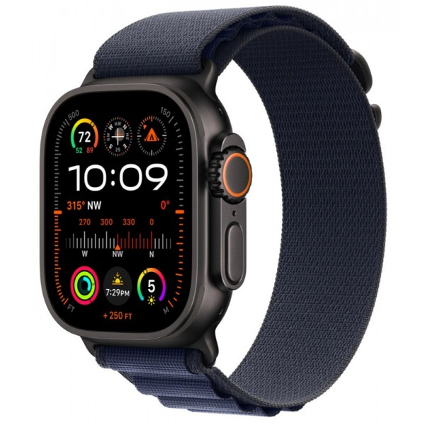 Apple Watch Ultra 2 Black 49 mm Navy Alpine Loop