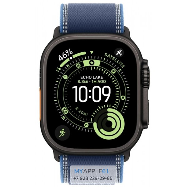 Apple Watch Ultra 3 Black Titanium 49 mm Blue Bright Blue Trail Loop