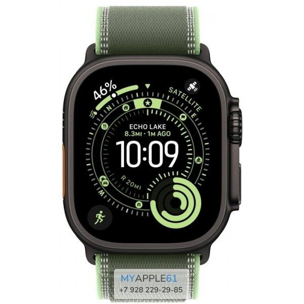 Apple Watch Ultra 3 Black Titanium 49 mm Green Neon Trail Loop