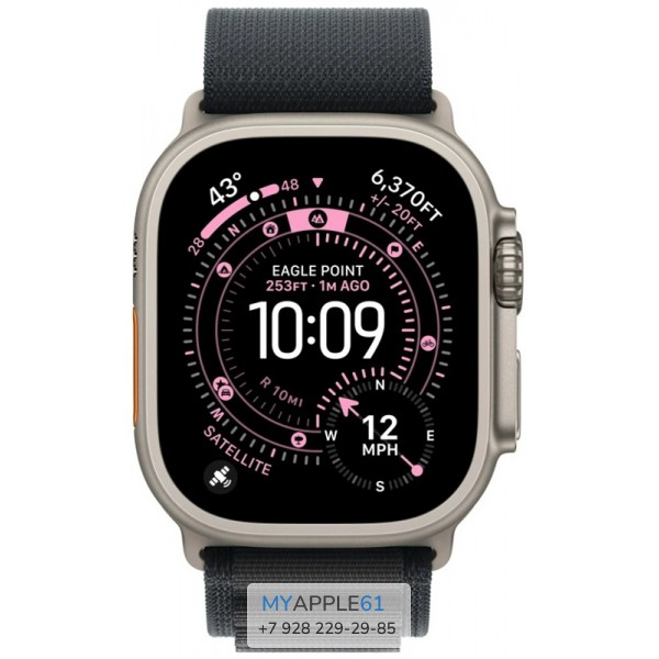 Apple Watch Ultra 3 Natural Titanium 49 mm Black Alpine Loop