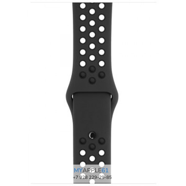 Apple Watch Series 3, 38 мм, Корпус из алюминия цвета серый космос, спортивный ремешок Nike цвета антрацитовый-чёрный