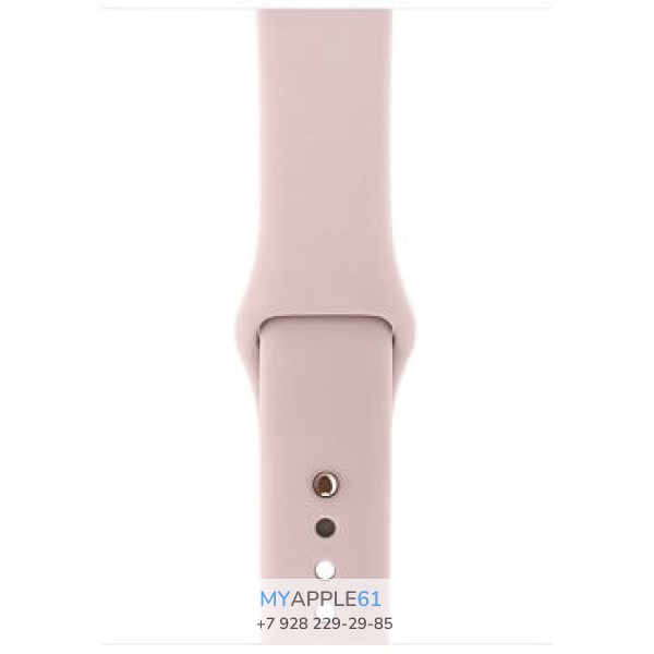 Apple Watch Series 3, 38 мм, Корпус из золотистого алюминия, спортивный ремешок цвета розовый песок