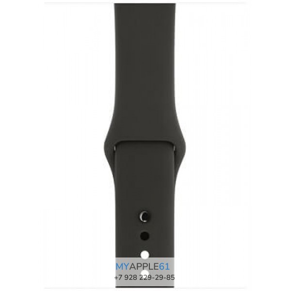 Apple Watch Series 3, 38 мм, Корпус из алюминия цвета серый космос, спортивный ремешок серого цвета