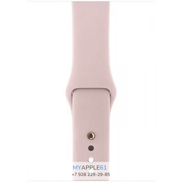 Apple Watch Series 3, 42 мм, Корпус из золотистого алюминия, спортивный ремешок цвета розовый песок