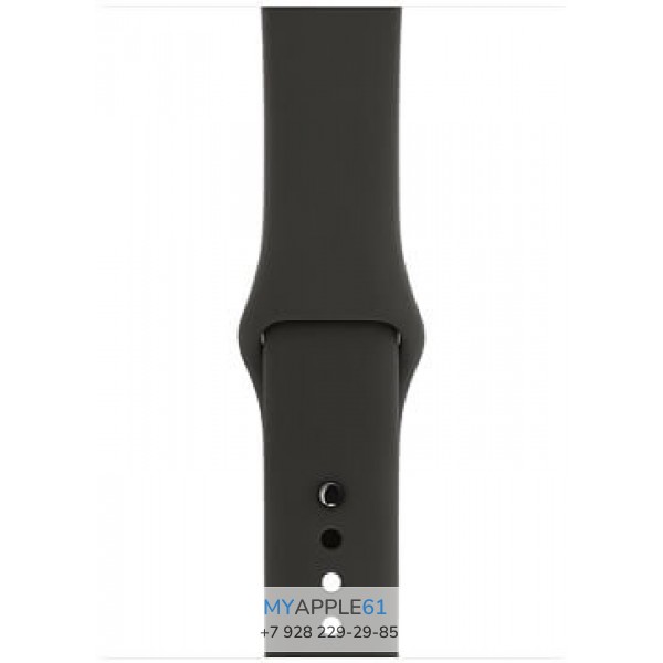Apple Watch Series 3, 42 мм, Корпус из алюминия цвета серый космос, спортивный ремешок серого цвета