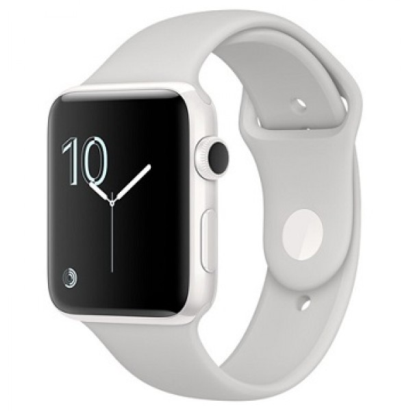 Apple Watch Edition 38 мм, корпус из керамики белого цвета, спортивный ремешок светлое облако